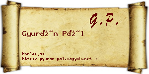 Gyurán Pál névjegykártya